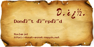 Donát Árpád névjegykártya