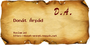 Donát Árpád névjegykártya