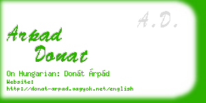arpad donat business card