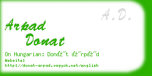 arpad donat business card